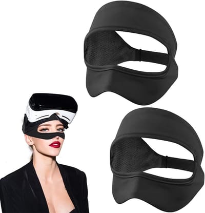 Verstelbare en Wasbare VR Oogmasker Cover voor PSVR2 en PICO4 Headset - Zwart, Comfortabel en Ademend