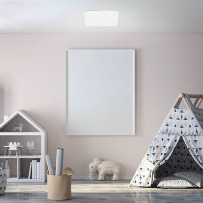 BRILONER VIPE - Plafonnière - plafondlamp met sterdecor - LED - 8 Watt - 900 Lumen - 4.000 Kelvin - wit - vierkant - 220x220x50mm (LxBxH)