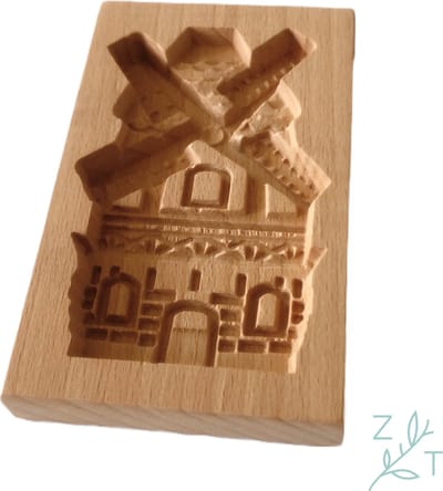 ZijTak - Speculaasplank - Speculoos - Speculaas - Speculaasvorm - Molen - Hout - Houten Koekvorm