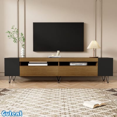Gutent Moderne TV-standaard-Zwart-Houten look-Lengte 180 cm