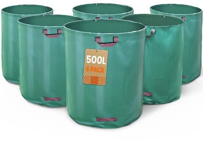Ibenzoa® Zes zelfstaande tuinafvalzakken van 500 liter voor groenafval en snoeiafval