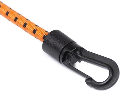 Rubbermagazijn - Spanelastiek met kunststof karabijn - 25 stuks - Oranje/Zwart - Lengte: 20 cm - Zeer elastisch & slijtvast