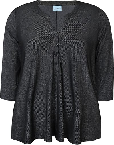 Zhenzi Zh-Thea 1106-T-Shirt 3/4 zwart maat XS=40