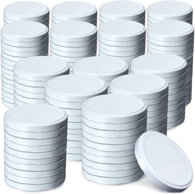 Schroefdeksels Metaal - Reserve deksel set - Inmaken en conserveren - Twist-off met 4 tanden - Fi66 mm - Wit