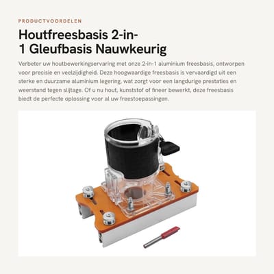 Solidchoice - Houtfreesbasis - 2-in-1 Gleufbasis - Nauwkeurig en Compact - Geschikt voor Trimmachine - Aluminium Freesgeleider - Voor Houtfineer