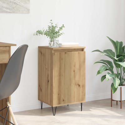 vidaXL - Dressoir - Artisan - Eiken - 40 - x - 35 - x - 70 - cm - Bewerkt - hout