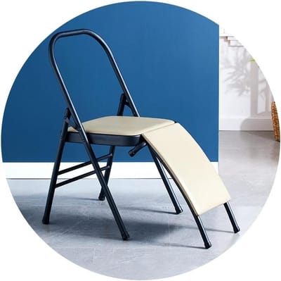 Yogastoel Klapstoel - Oefenstoel Kruk - Yoga Training - Bevordert Bloedsomloop - 81x41x102cm - Beige