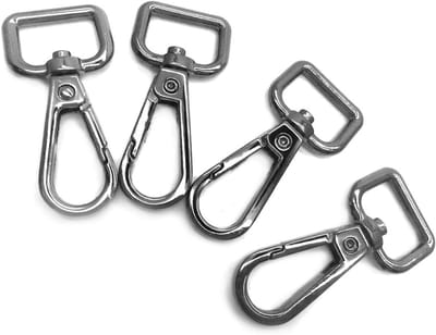 4 Stuks Sterke Metalen Karabijnhaak Sluitingen en D-Ringen voor Sleutelhangers en Knutselprojecten