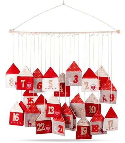 VILDE - Adventskalender - Rood - 70x60 cm - Filc