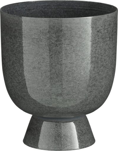 Mica Decorations James Bloempot op Standaard - H22 x Ø19 cm - Metaal - Grijs
