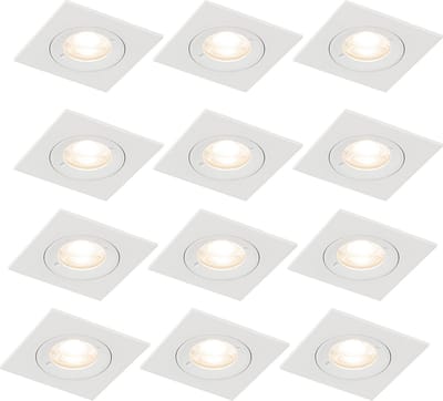 QAZQA xena - Moderne Inbouwspot - 12 stuks - L 8 cm - Wit - Woonkamer | Slaapkamer | Keuken
