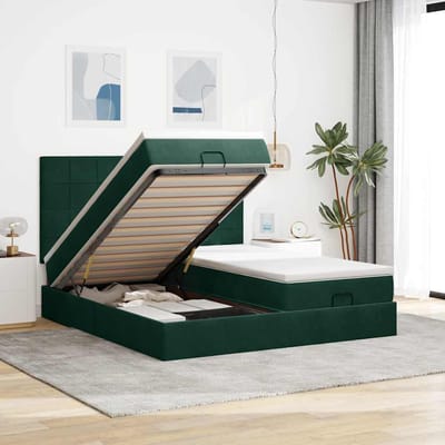 vidaXL - Ottoman - bed - met - matrassen - en - LED's - 160x200cm - fluweel