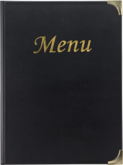 Securit set van 10 x Menukaart Basic A4 - Zwart