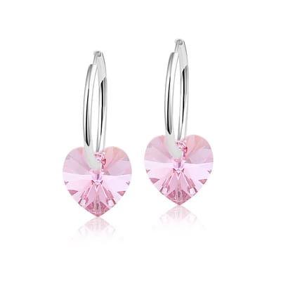 Montebello Oorbellen Claire HZ31 - Swarovski Hart - 925 Zilver Gerhod.- Ø10mm - 20mm