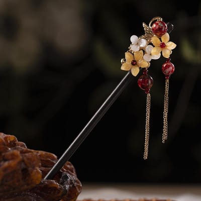 1 PC Kwastje Stap Schudden Haarspeld Eetstokje Haar Stok Oude Stijl Haar Ornament Pan Haar Hoofdtooi Bloem Haaraccessoires 18cm