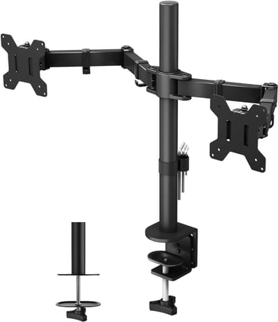 SNJY® Monitor Arm - Monitor Arm 2 Schermen - Monitor Beugel - Voor 13-27 Inch - 360° Roteerbaar - Zwart