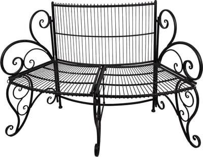 Clayre & Eef Tuinbank 134x54x92 cm Zwart Metaal