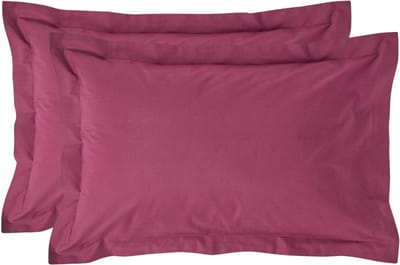 Homescapes Kussensloop 50x75 cm met Rand (Oxford) Set van 2 – Bordeaux – 100% Egyptisch Perkal Katoen – 200 TC