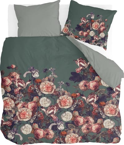 Byrklund Dekbedovertrek Flower Bomb - 200x220 - 100% Katoen - Groen