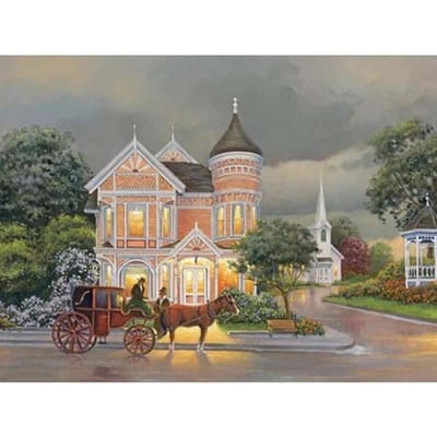Diamond Painting Kit Verf met diamanten Maple Trail Landschap Borduurronde Boor Europees 20X30CM gray