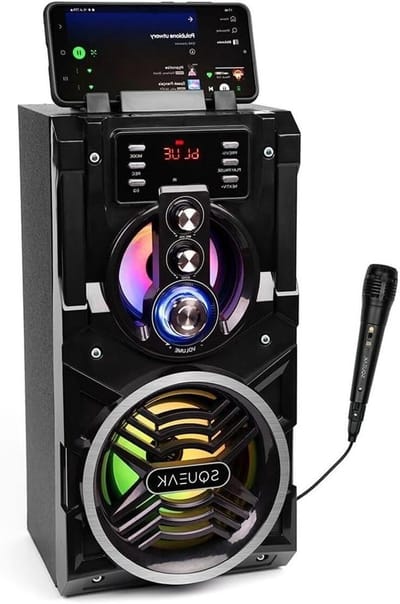 Draagbare Bluetooth Speaker - Draadloze Muziekbox - Feestjes Organiseren - Met Karaoke Functie - 20W Vermogen - Zwart