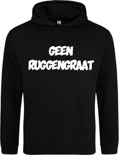 Ruggengraat | Hoodie | Sweater | Capuchon | Trui | Hooded | Print | Ruggengraat | Feest | Carnaval | Party | Zwart | Maat XL