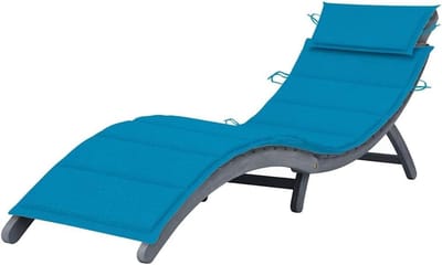 Houten Ligstoel - Zonnebed Tuinstoel - Ontspannen Buiten - Massief Acaciahout - 190 x 60 cm - Grijs