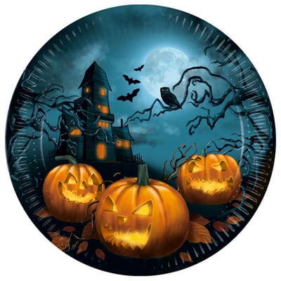 8 Halloween papieren borden griezelige nacht