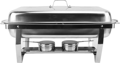 Buffetwarmer 2 Compartimenten - Voedselwarmer Serveerschaal - Gerechten Warm Houden - Verwarming met Dubbel Compartiment - 29.5 Liter - Zilverkleurig