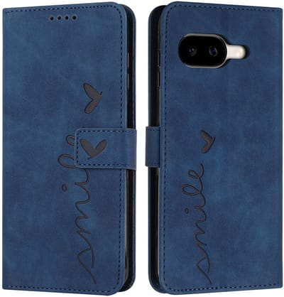 Coverup Hoesje - Geschikt voor Google Pixel 10a Hoesje - Coverup Smile Book Case - Blauw