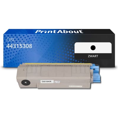 PrintAbout huismerk Toner 44315308 Zwart Geschikt voor OKI