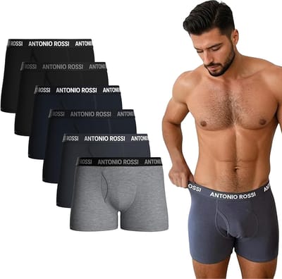 Comfort Boxershort Heren - Met Gulp - Donker Assorti M - 6 Pack - Boxershorts Heren - Met Gulp - Lange Pijp
