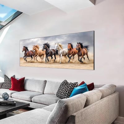 Grote Diamant Schilderkit voor Volwassenen met Paard, Volledige Drill Rond, Kunst en Ambacht voor Wanddecoratie en Cadeau, 12 x 31 Inch