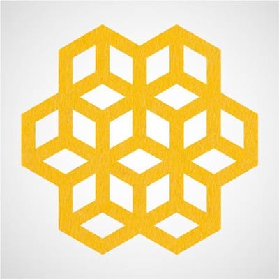Blokjes vilt onderzetter - Geel - 6 stuks - ø 95 mm - Glas onderzetter - Cadeau - Woondecoratie - Woonkamer - Tafelbescherming - Onderzetters Voor Glazen - Keukenbenodigdheden - Woonaccessoires - Tafelaccessoires