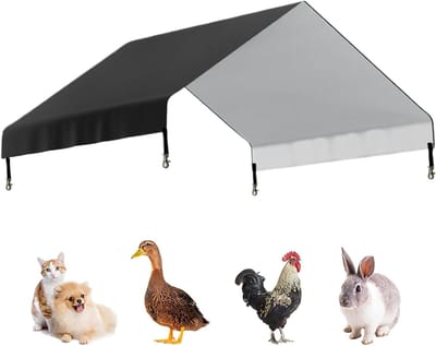 Kippenhok Afdekking - Rond Zeil - Droog Buiten - Waterdicht UV-bestendig - 145 x 110 cm - Zwart