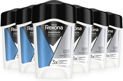 Rexona - Anti-Transpirant Crème Stick - Men Maximum Protection - 6 x 45 ml - Voordeelverpakking