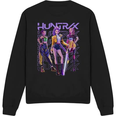 K-Pop Demon Hunters Unisex Huntr/X Group Shot Sweatshirt voor volwassenen (Zwart)