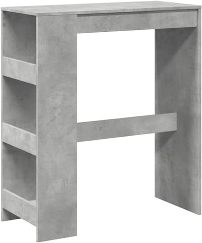 Bartafel - Hoge Tafel - Gezellig Samenzijn - Drie Opbergplanken - 90 x 40 x 103.5 cm - Grijs