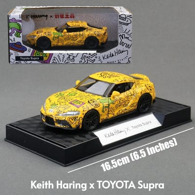 Rmz City X Keith Haring 1/36 Speelgoedauto Model Volkswagen Toyota Bentley Maserati Diecast Metaal Miniatuur Collectie Cadeau Kinderen