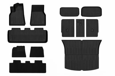 Tesla Model Y Mattenset Compleet Rubber + Velours 2021-02.2025 - Interieur Accessoires
