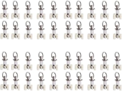 Gordijn Haken - Gordijn Wieltjes - Gordijn Ophangen - 40 Stuks Set - Zilver
