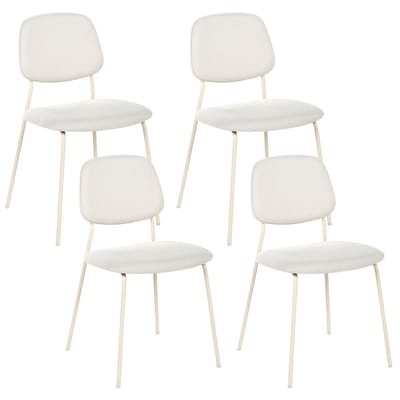 RILEY - Set van 4 eetkamerstoelen - Gebroken wit - Polyester