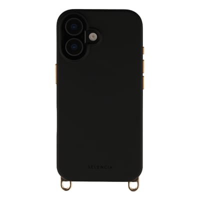 Selencia Hoesje - Geschikt voor iPhone 17 - Rivièra geschikt voor MagSafe Backcover met afneembare haakjes - Velvet Black