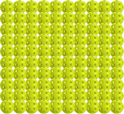 Pickleball Ballen - Indoor Ballen - Sporten Binnen - 26 Precisie Gaten - 100 Stuks - Limoengroen