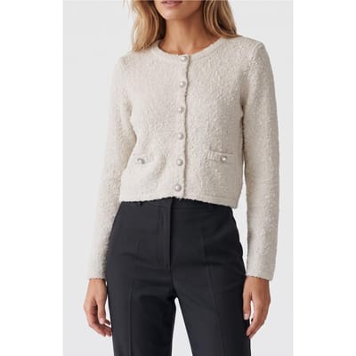 GUESS  Eco Dorothy Cn Ls Cardi Light Blue/white Com Taglia: M | Cardigan Outlet | Donna | Blu