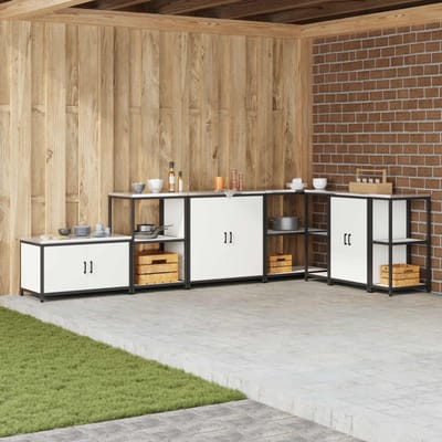 vidaXL - Keukenopslag - Kast - HATTEM - Wit - 90 - x - 50 - x - 92 - cm - Staal