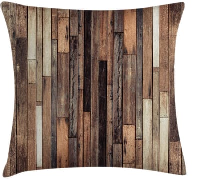 ABAKUHAUS kussenhoes houtontwerp – 50x50 cm – bruin, dubbelzijdig bedrukt