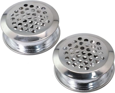 Ventilatierooster Ronde Set - Kast Ventilatie - Luchtcirculatie Verbeteren - Duurzaam Roestvrij Staal - 5x3x3 cm - Zilver
