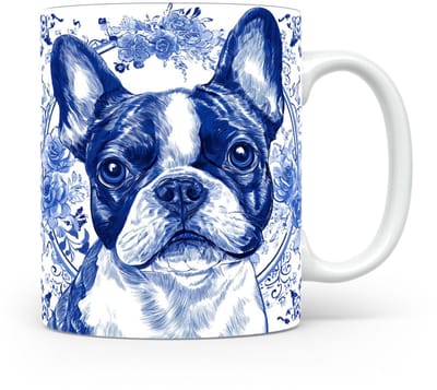 Mok French Bulldog Beker voor koffie of tas voor thee, cadeau voor dierenliefhebbers, moeder, vader, collega, vriend, vriendin, kantoor, opa, oma, hond, kerst, sinterklaas, verjaardag