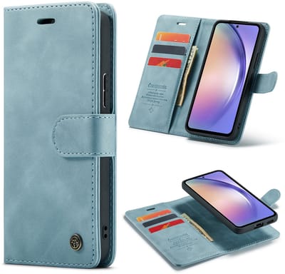 Casemania Hoesje Geschikt voor Samsung Galaxy A56 - Aqua Blue - 2 in 1 Magnetic Book Case